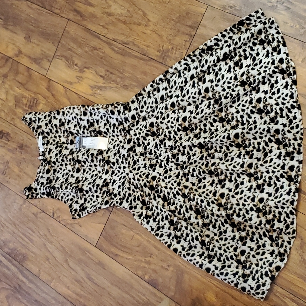 ASOS Leopard Print Fit & Flare Mini Dress Size 0 NWT